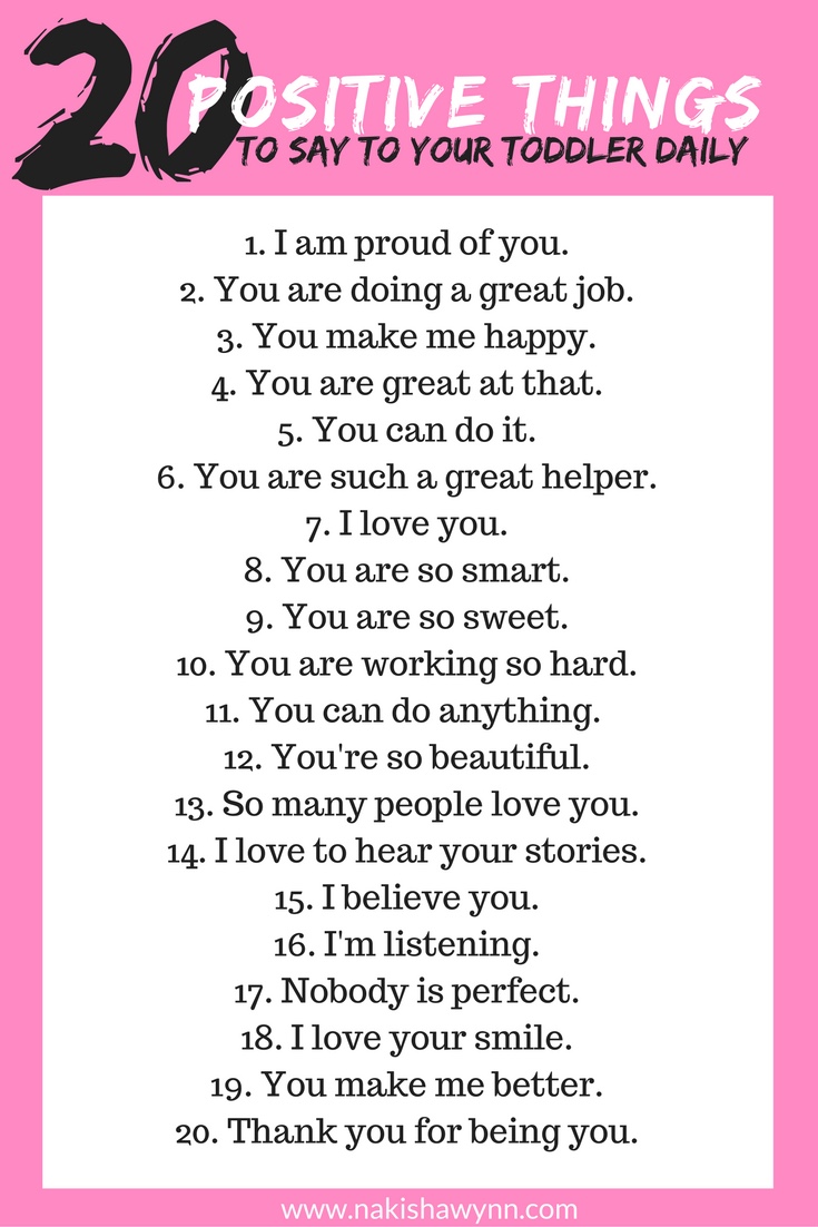 20 Positive Things to Say to Your Toddler